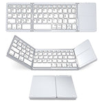 Wireless Bluetooth-Compatible Keyboard Mini Tri-Fold Keyboard with Touchpad for Tablet Phone Computer