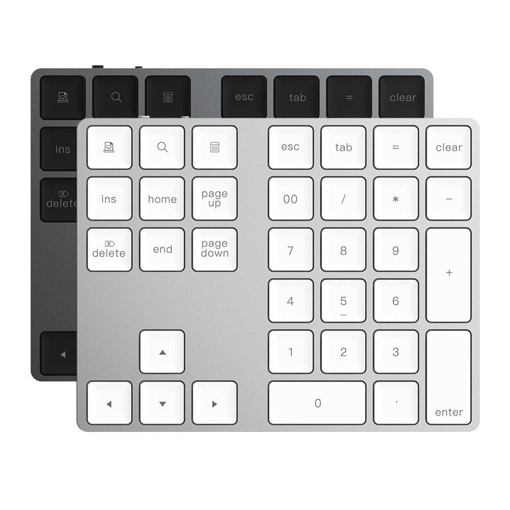 Aluminium 34-tasters trådløst numerisk Bluetooth-kompatibelt tastatur til Windows/iOS/Android