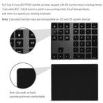 Aluminium 34-tasters trådløst numerisk Bluetooth-kompatibelt tastatur til Windows/iOS/Android