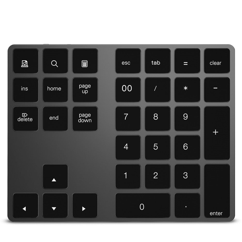 Aluminium 34-tasters trådløst numerisk Bluetooth-kompatibelt tastatur til Windows/iOS/Android