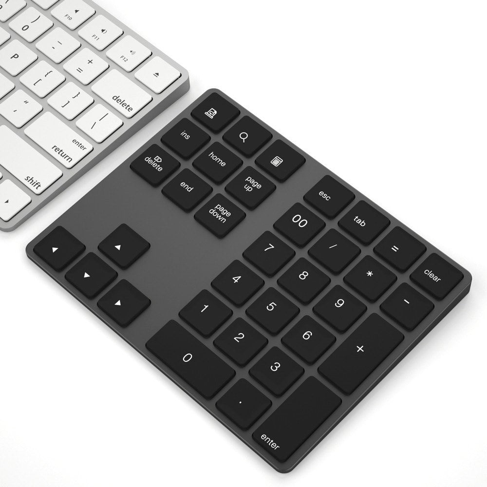 Aluminium 34-tasters trådløst numerisk Bluetooth-kompatibelt tastatur til Windows/iOS/Android