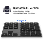 Aluminium 34-tasters trådløst numerisk Bluetooth-kompatibelt tastatur til Windows/iOS/Android
