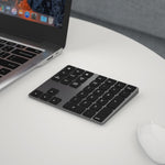 Aluminium 34-tasters trådløst numerisk Bluetooth-kompatibelt tastatur til Windows/iOS/Android