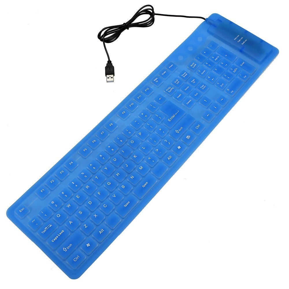 108 taster USB silikone foldbart tastatur Vandtæt støvtæt USB støjsvage taster