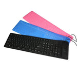 108 taster USB silikone foldbart tastatur Vandtæt støvtæt USB støjsvage taster