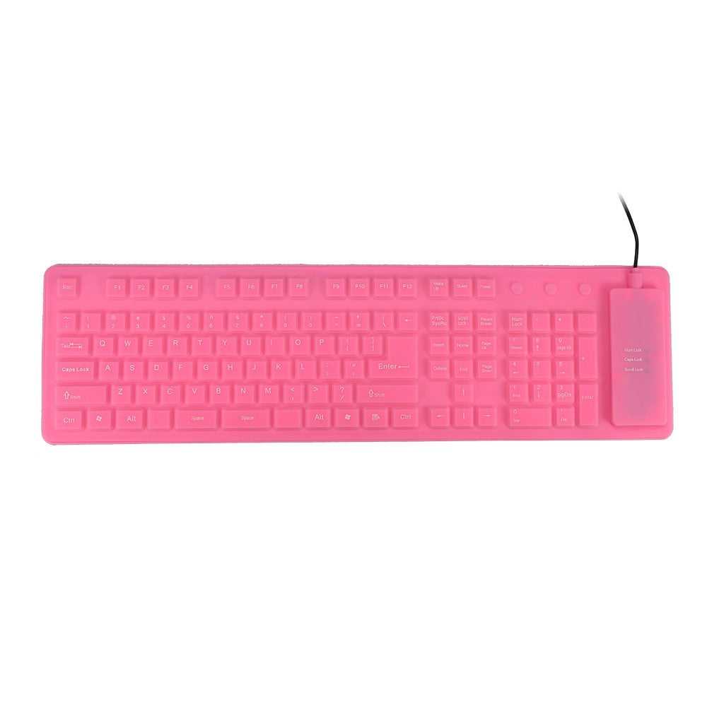108 taster USB silikone foldbart tastatur Vandtæt støvtæt USB støjsvage taster