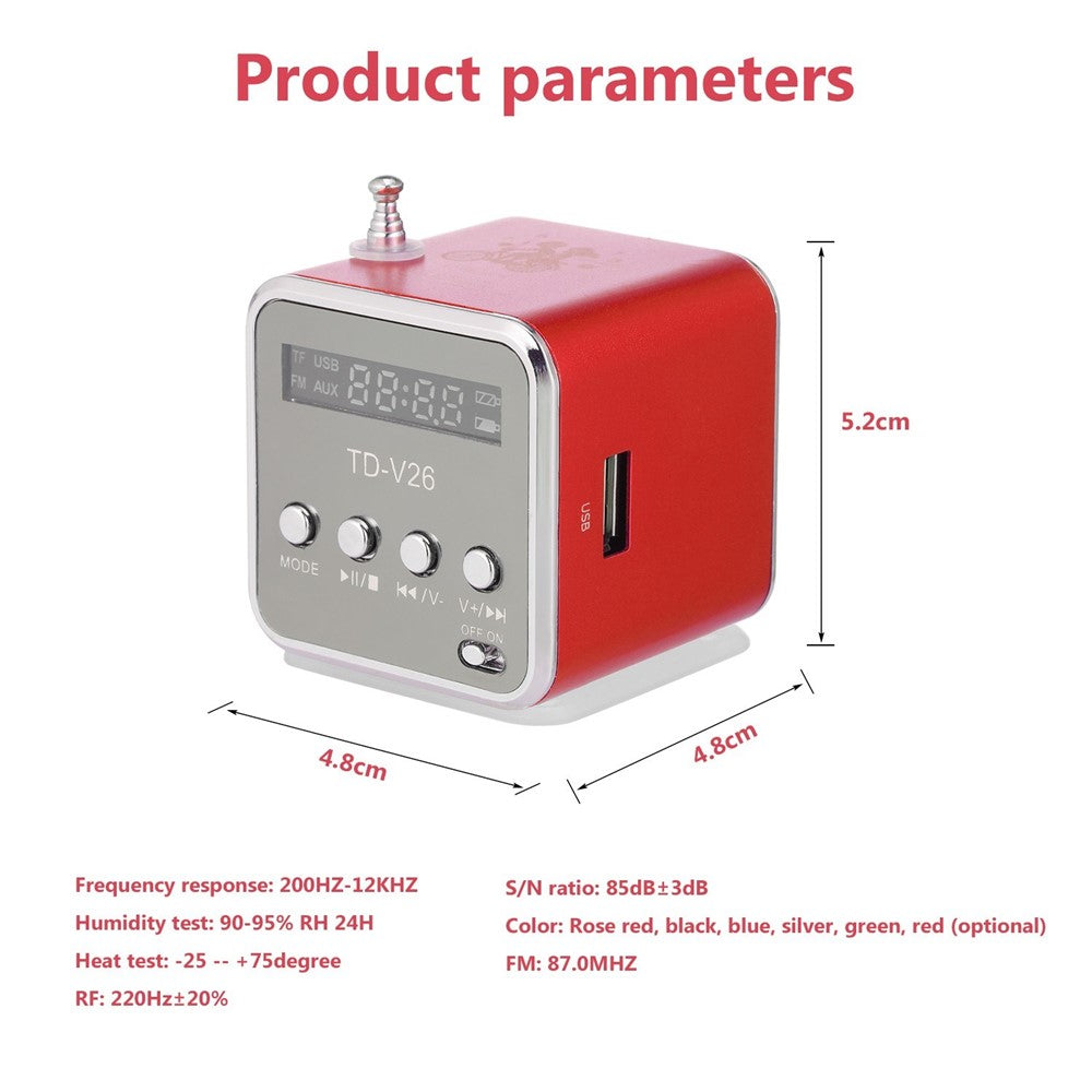 Portable 3.5mm Wired Mini Speaker MP3 Player FM Radio Music Amplifier Support TF Card U Disk