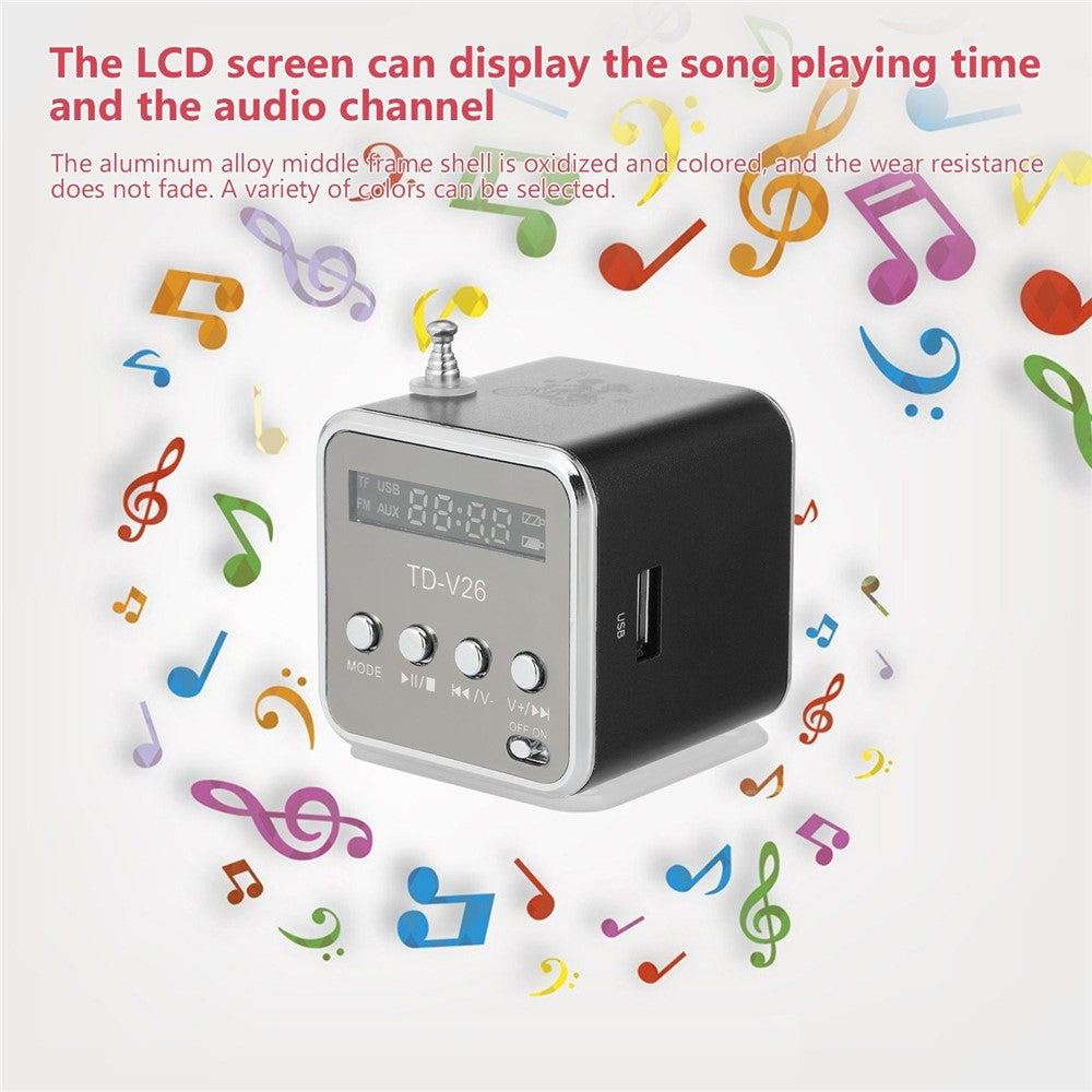 Portable 3.5mm Wired Mini Speaker MP3 Player FM Radio Music Amplifier Support TF Card U Disk