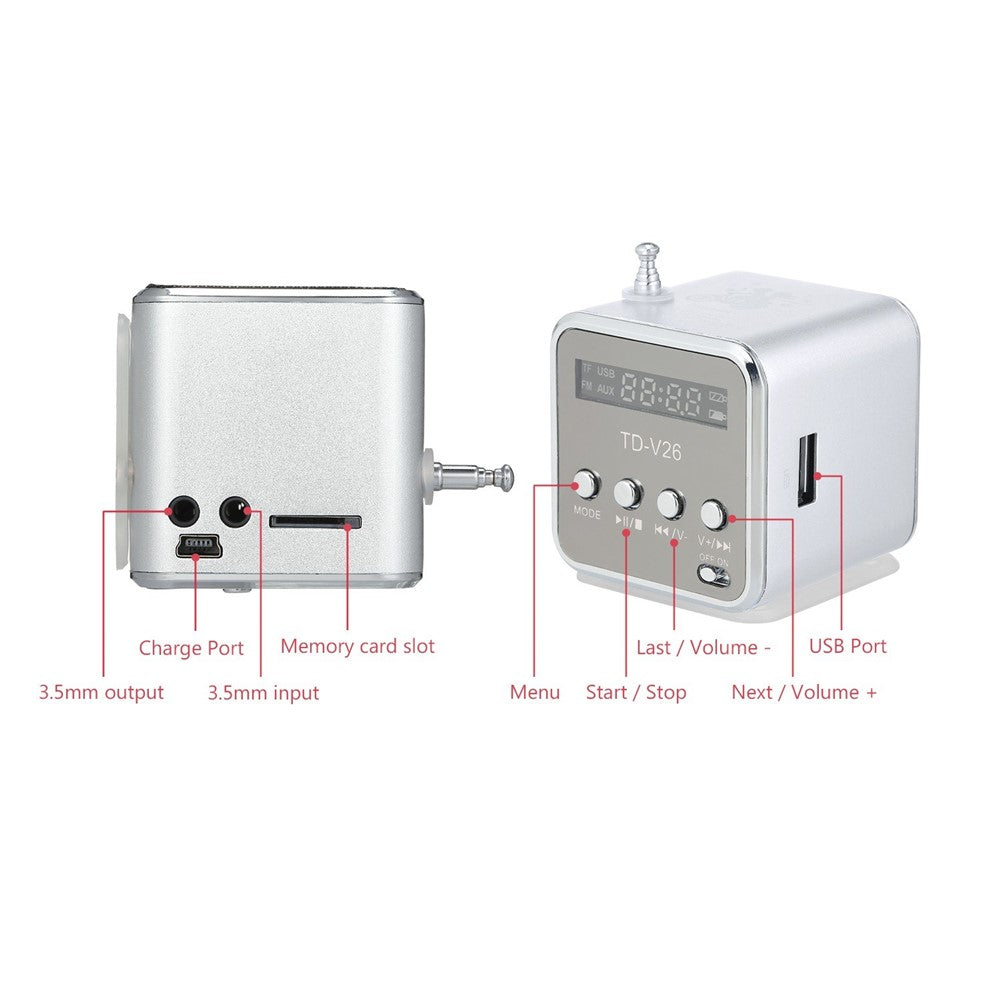 Portable 3.5mm Wired Mini Speaker MP3 Player FM Radio Music Amplifier Support TF Card U Disk