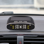Car TPMS Tire Pressure Digital Solar Energy Monitoring System Auto Security Tire Pressure Alarm Systems LCD Display with 4 Internal Sensors
