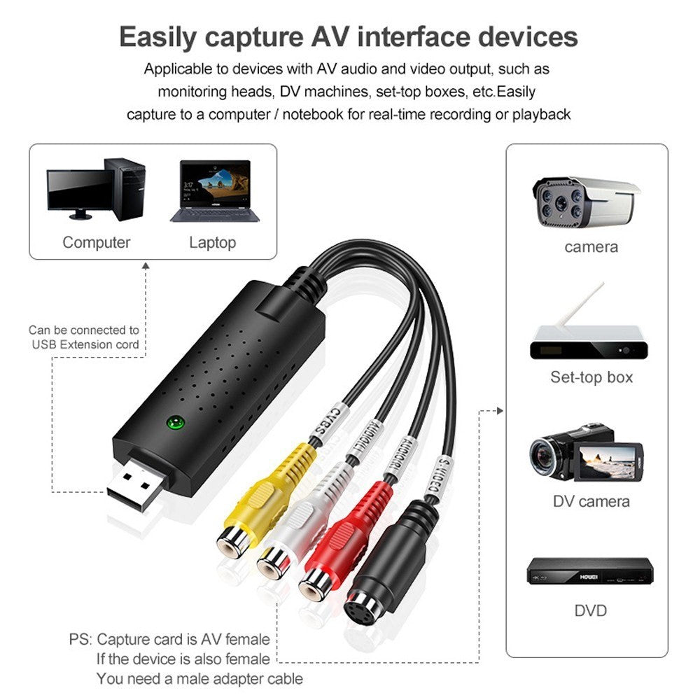 VHS to Digital Converter VHS VCR TV to Digital Converter Support Win 7/8/10
