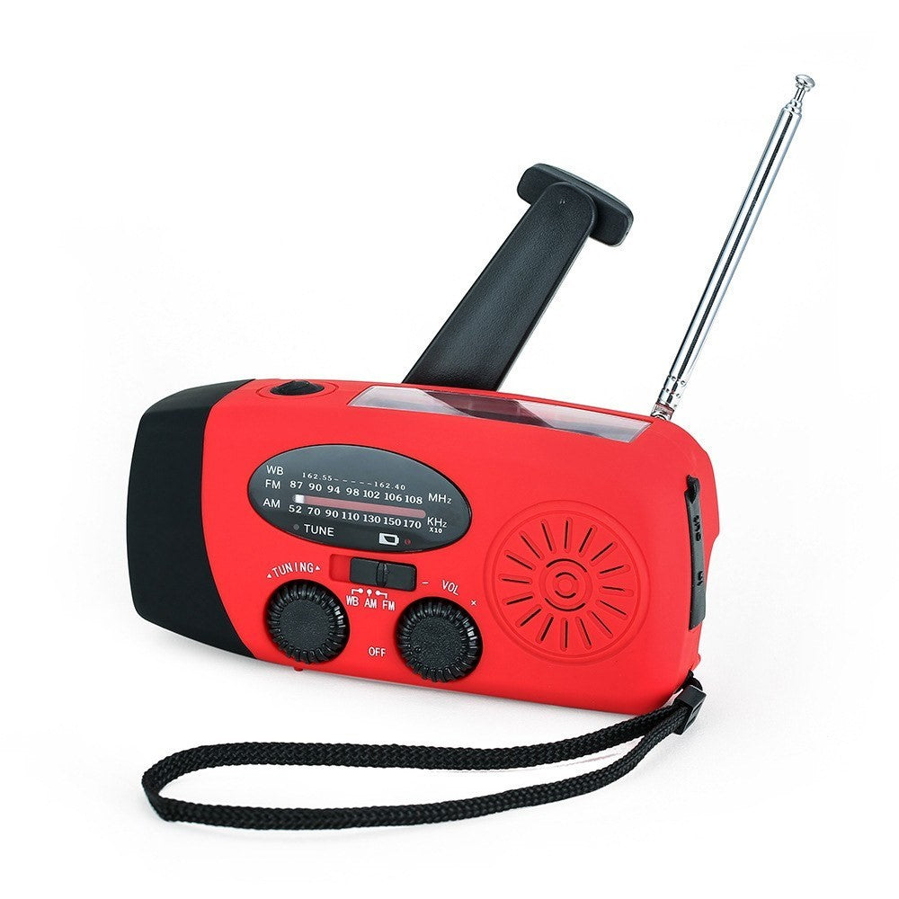 Hand-Cranked Solar Portable AM / FM Radio Flashlight NOAA Weather Forecast Radio with Power Bank Function