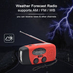 Hand-Cranked Solar Portable AM / FM Radio Flashlight NOAA Weather Forecast Radio with Power Bank Function