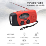 Hand-Cranked Solar Portable AM / FM Radio Flashlight NOAA Weather Forecast Radio with Power Bank Function