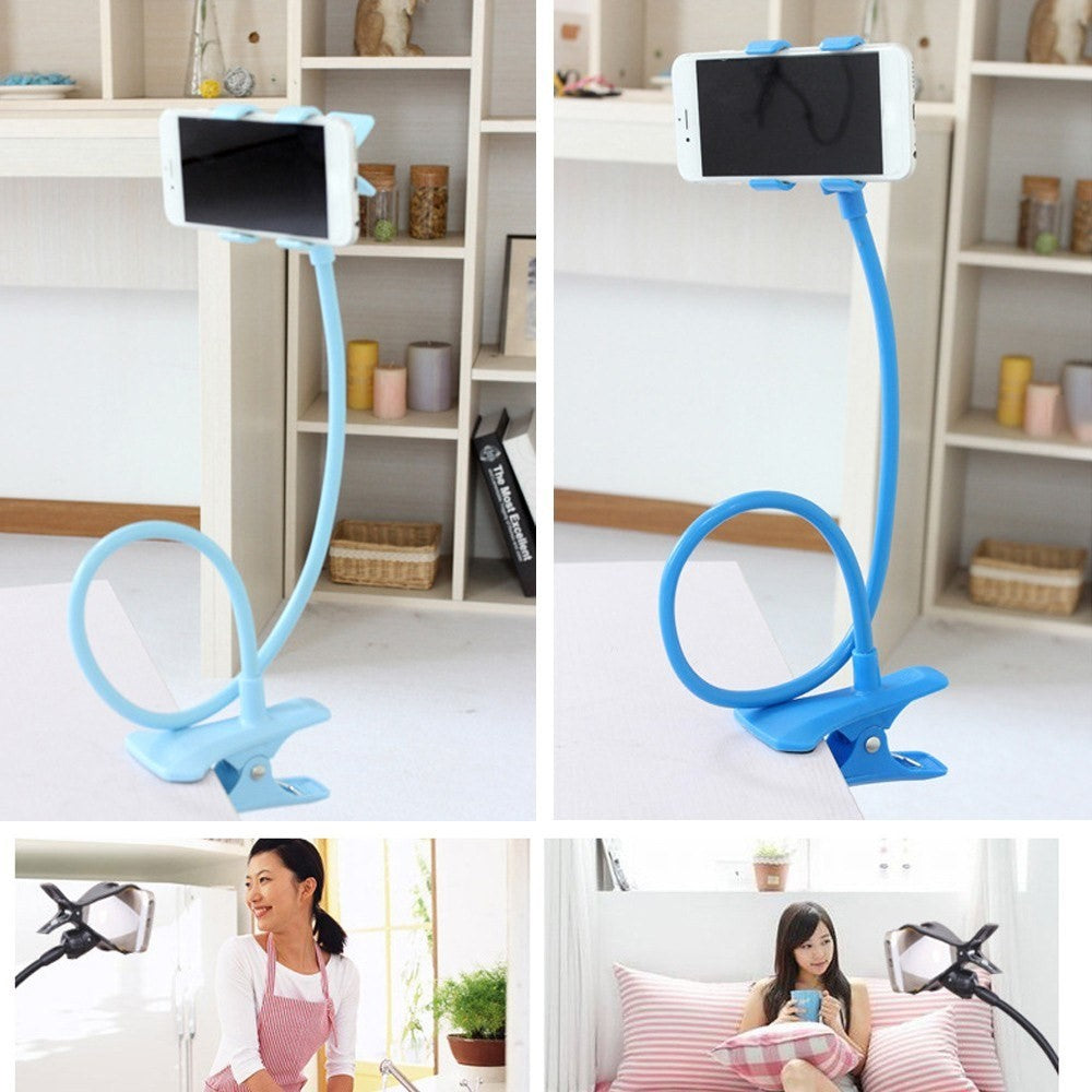 Lazy Phone Holder Cell Phones Clip Stand Handsfree Gooseneck Rotating Mount for Up to 6.3 Inches Devices