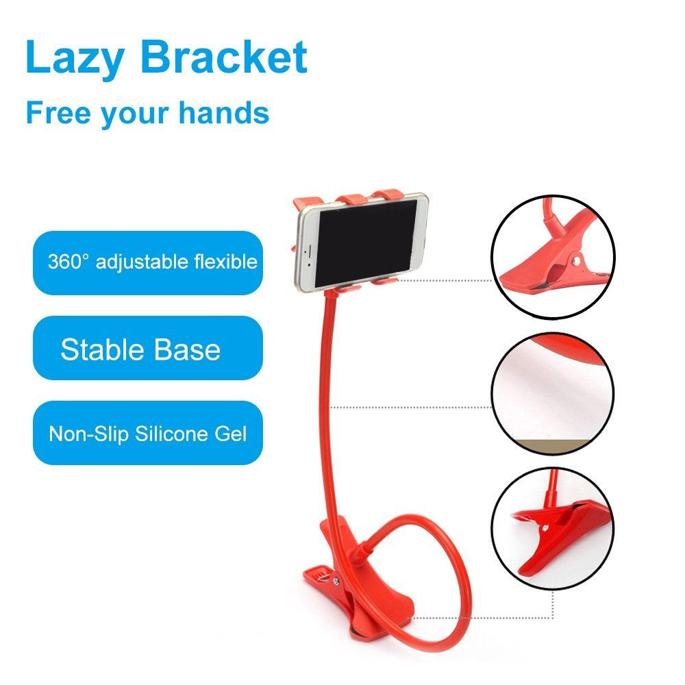 Lazy Phone Holder Cell Phones Clip Stand Handsfree Gooseneck Rotating Mount for Up to 6.3 Inches Devices
