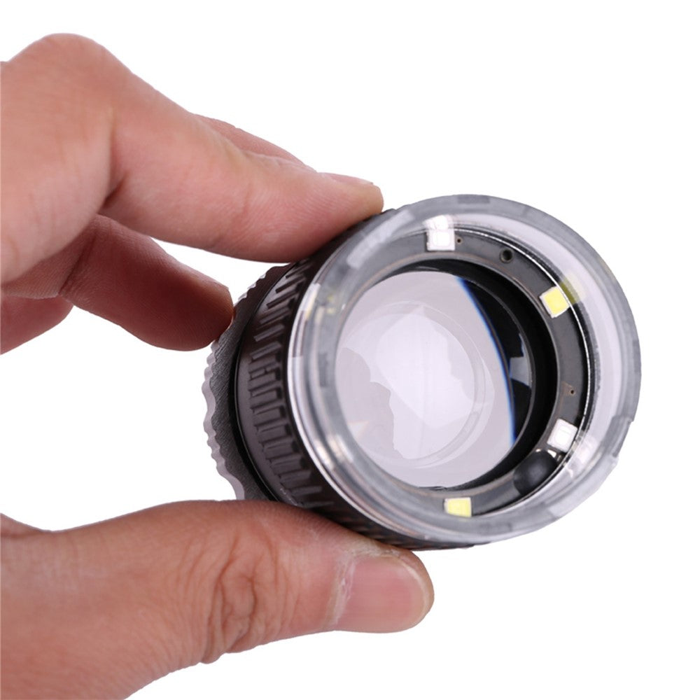 LED Scale Loupe 30X Adjustable Magnification Magnifier Metal Cylinder Type Mirror