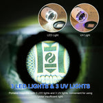 LED Scale Loupe 30X Adjustable Magnification Magnifier Metal Cylinder Type Mirror