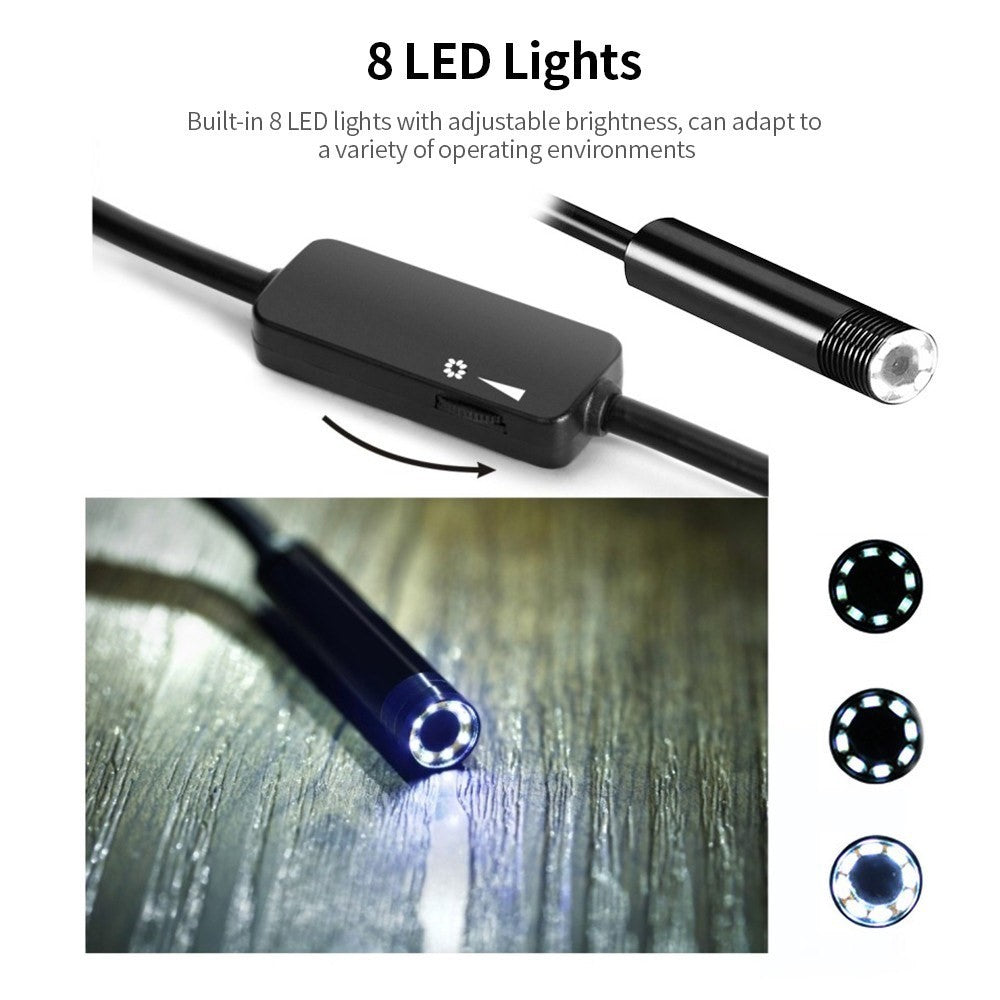 1200P Digital Handheld USB WiFi Endoscope Camera 8LEDs Adjustable IP68 Waterproof