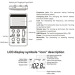HanRongDa HRD-103 bærbar AM FM-digitalradio, genopladelig LCD-skærm, 2-bånds stereomodtager, lommradio med høretelefoner og snor