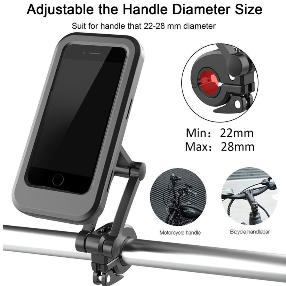 Bicycle Mobile Phone Bracket Universal Waterproof Motorcycle Handlebar Support Frame Cell Phone Holder, Size: L