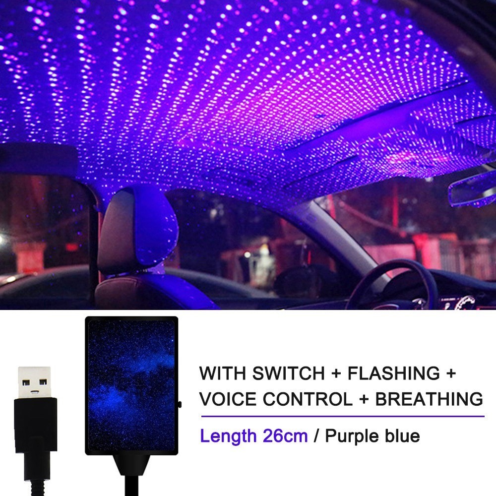 Auto Roof Ceiling Decoration Atmosphere Lamp Colourful LED Star Night Lights Projector for Car Home Party