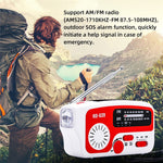 RD-639 AM/FM-nödradio, handvevad radio med ficklampa för SOS-nödsituationer, bärbar solcellsradio, självförsörjande AM/FM-radio med 1200mAh-powerbank, mobiltelefonladdare, USB-laddningsbar, utmärkt nödutrustning (inget batteri)