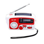 RD-639 AM/FM-nödradio, handvevad radio med ficklampa för SOS-nödsituationer, bärbar solcellsradio, självförsörjande AM/FM-radio med 1200mAh-powerbank, mobiltelefonladdare, USB-laddningsbar, utmärkt nödutrustning (inget batteri)
