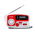 RD-639 AM/FM-nödradio, handvevad radio med ficklampa för SOS-nödsituationer, bärbar solcellsradio, självförsörjande AM/FM-radio med 1200mAh-powerbank, mobiltelefonladdare, USB-laddningsbar, utmärkt nödutrustning (inget batteri)