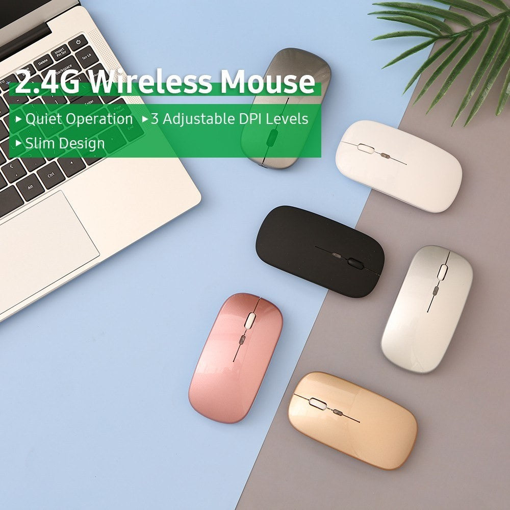 Wireless Slim Mouse Less Noise Adjustable Rechargeable Mouse for Laptop Computer