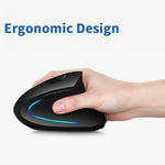 2.4G Wireless Vertical Mouse Rechargeable Mouse with 3 Adjustable DPI Levels and Auto Sleep