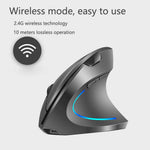 2.4G Wireless Vertical Mouse Rechargeable Mouse with 3 Adjustable DPI Levels and Auto Sleep