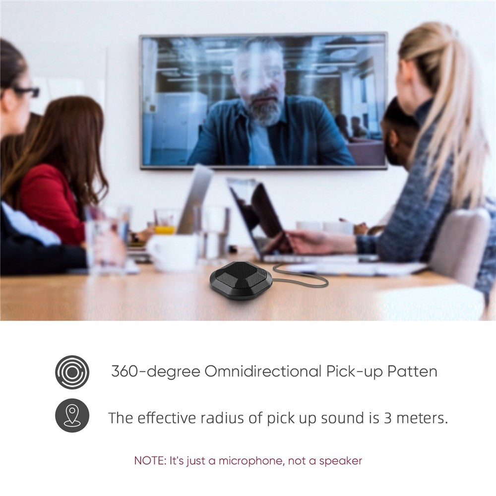Portable Conference Microphone 360° Omnidirectional Condenser Computer PC Small Microphone with Touch Mute for PC Laptop Video Conference Chatting Gaming Recording Online Class Skype