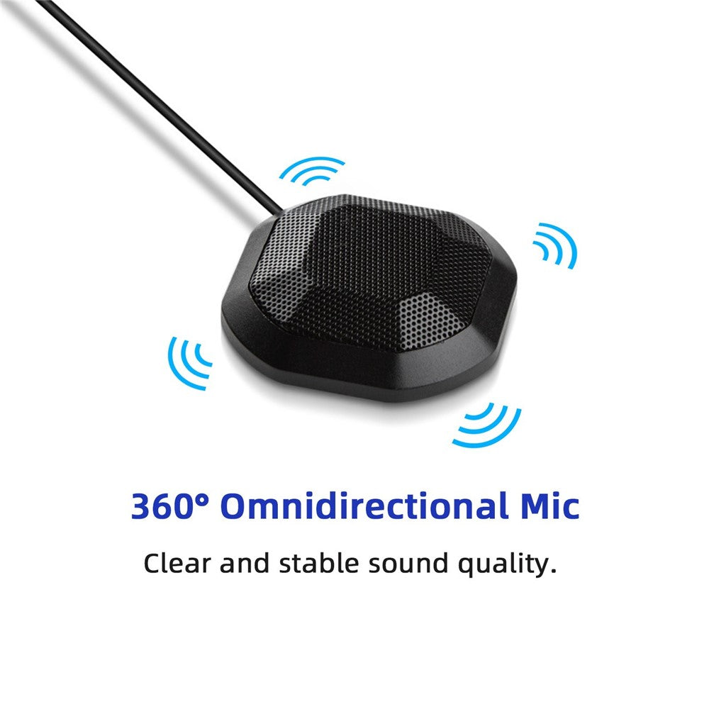Portable Conference Microphone 360° Omnidirectional Condenser Computer PC Small Microphone with Touch Mute for PC Laptop Video Conference Chatting Gaming Recording Online Class Skype