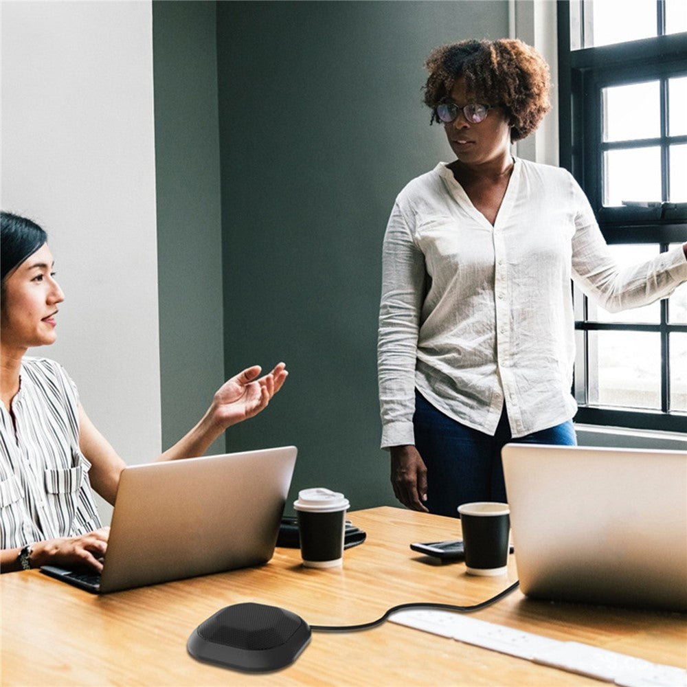 Portable Conference Microphone 360° Omnidirectional Condenser Computer PC Small Microphone with Touch Mute for PC Laptop Video Conference Chatting Gaming Recording Online Class Skype