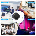 Portable Conference Microphone 360° Omnidirectional Condenser Computer PC Small Microphone with Touch Mute for PC Laptop Video Conference Chatting Gaming Recording Online Class Skype
