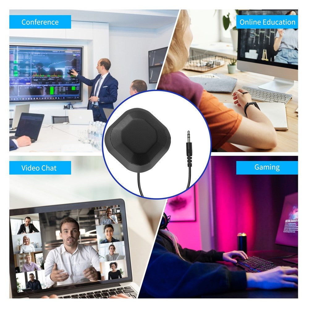 Portable Conference Microphone 360° Omnidirectional Condenser Computer PC Small Microphone with Touch Mute for PC Laptop Video Conference Chatting Gaming Recording Online Class Skype