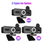 HD 120-degree Wide Angle USB Computer Webcam with Microphone with Fill-in Light Free Drive for Recording Calling Conferencing Gaming