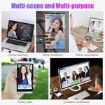 HD 120-degree Wide Angle USB Computer Webcam with Microphone with Fill-in Light Free Drive for Recording Calling Conferencing Gaming
