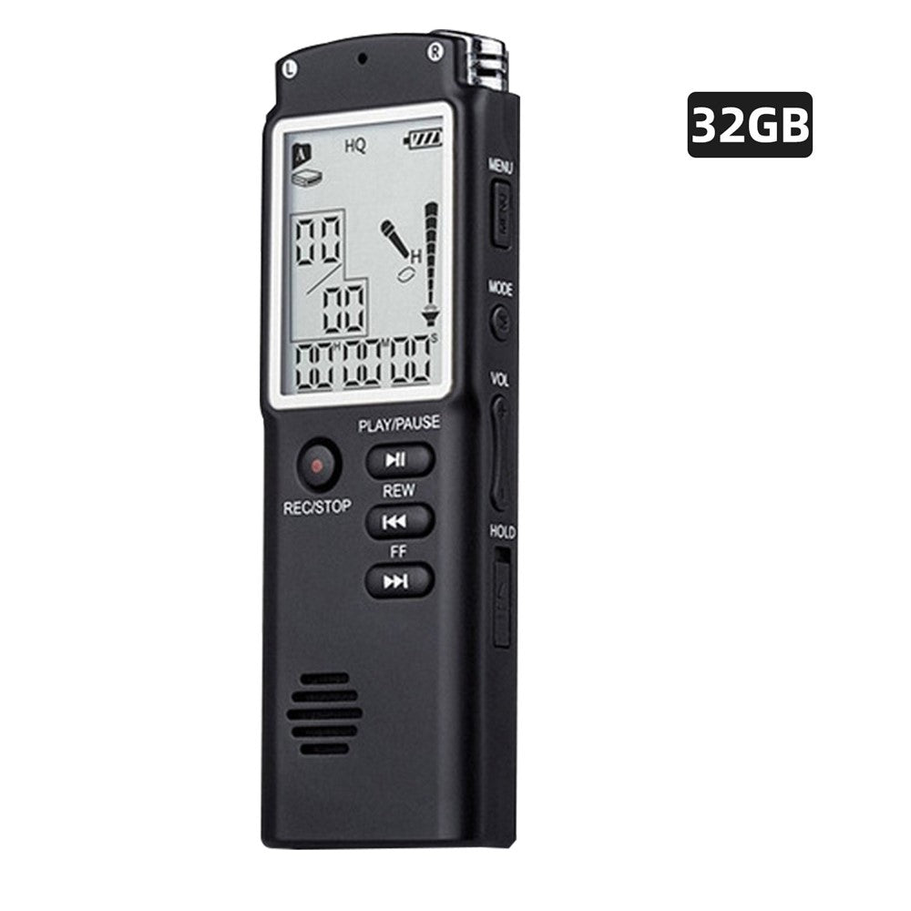 T60 32 GB støjreducerende digital stemmeaktiveret stemmeoptager, MP3-afspiller, 1536 kbps HD-optagelse, dobbelt kondensatormikrofon med WAV- og MP3-afspiller til mobiloptagelse af møder, forelæsninger, interviews og undervisning