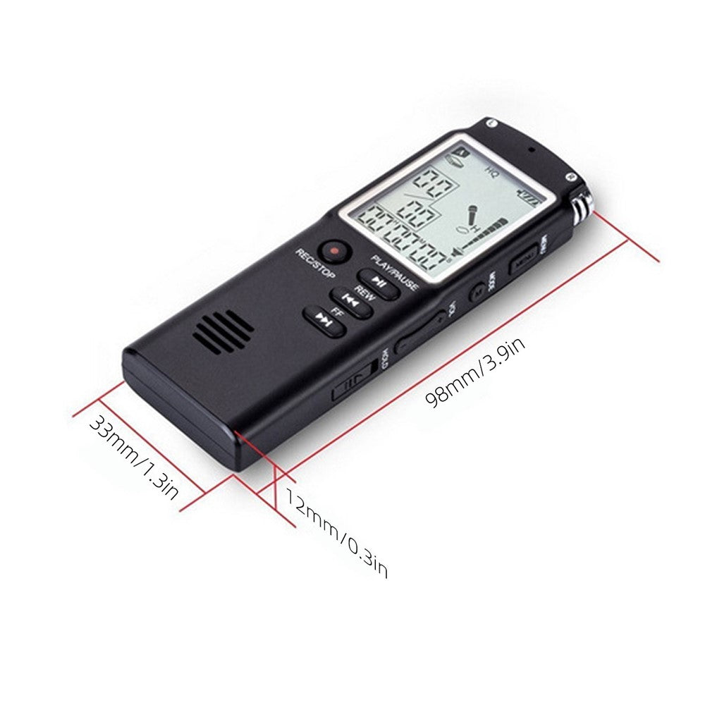T60 32 GB støjreducerende digital stemmeaktiveret stemmeoptager, MP3-afspiller, 1536 kbps HD-optagelse, dobbelt kondensatormikrofon med WAV- og MP3-afspiller til mobiloptagelse af møder, forelæsninger, interviews og undervisning