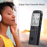 T60 32 GB støjreducerende digital stemmeaktiveret stemmeoptager, MP3-afspiller, 1536 kbps HD-optagelse, dobbelt kondensatormikrofon med WAV- og MP3-afspiller til mobiloptagelse af møder, forelæsninger, interviews og undervisning