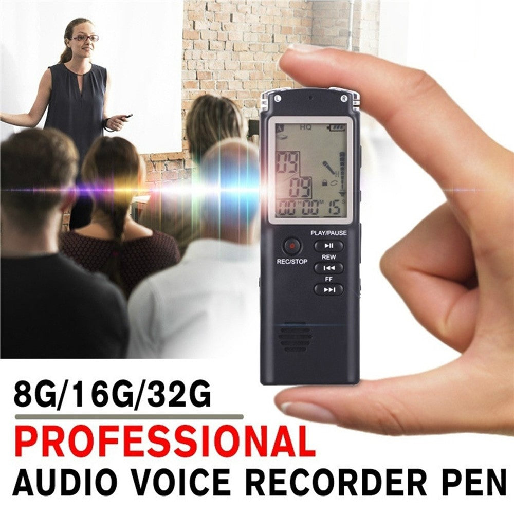 T60 32 GB støjreducerende digital stemmeaktiveret stemmeoptager, MP3-afspiller, 1536 kbps HD-optagelse, dobbelt kondensatormikrofon med WAV- og MP3-afspiller til mobiloptagelse af møder, forelæsninger, interviews og undervisning