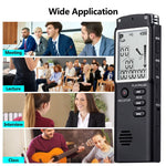 T60 32 GB støjreducerende digital stemmeaktiveret stemmeoptager, MP3-afspiller, 1536 kbps HD-optagelse, dobbelt kondensatormikrofon med WAV- og MP3-afspiller til mobiloptagelse af møder, forelæsninger, interviews og undervisning
