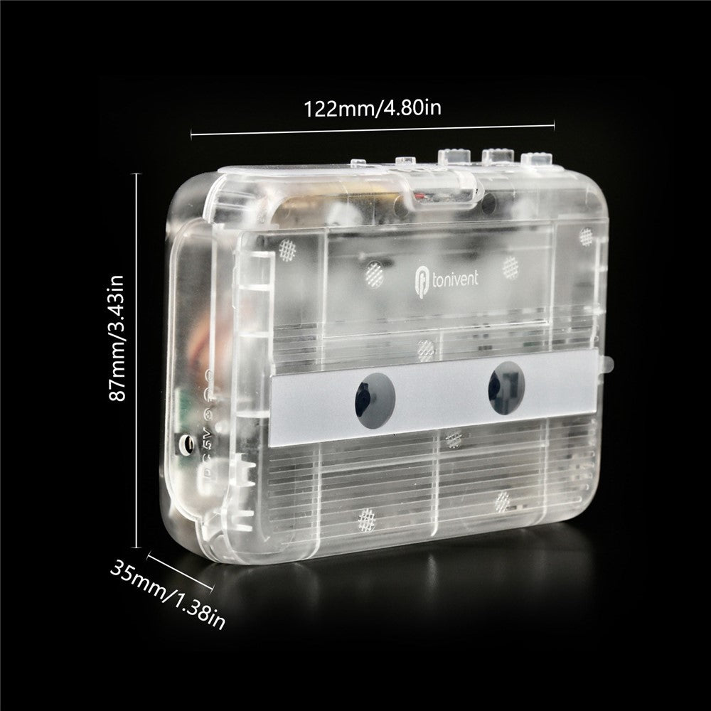 TONIVENT BT Cassette Player FM Stereo Radio Portable Tape Player with Auto Reverse and 3.5mm AUX Input