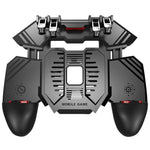 AK77 Mobile Game Controller PUBG Game Controller Gamepad with 6-Finger Gaming Trigger and Cooling Fan