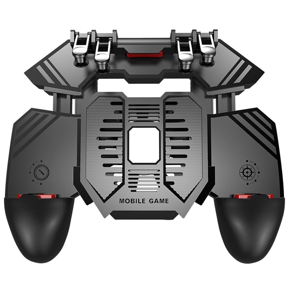 AK77 Mobile Game Controller PUBG Game Controller Gamepad with 6-Finger Gaming Trigger and Cooling Fan