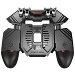 AK77 Mobile Game Controller PUBG Game Controller Gamepad with 6-Finger Gaming Trigger and Cooling Fan
