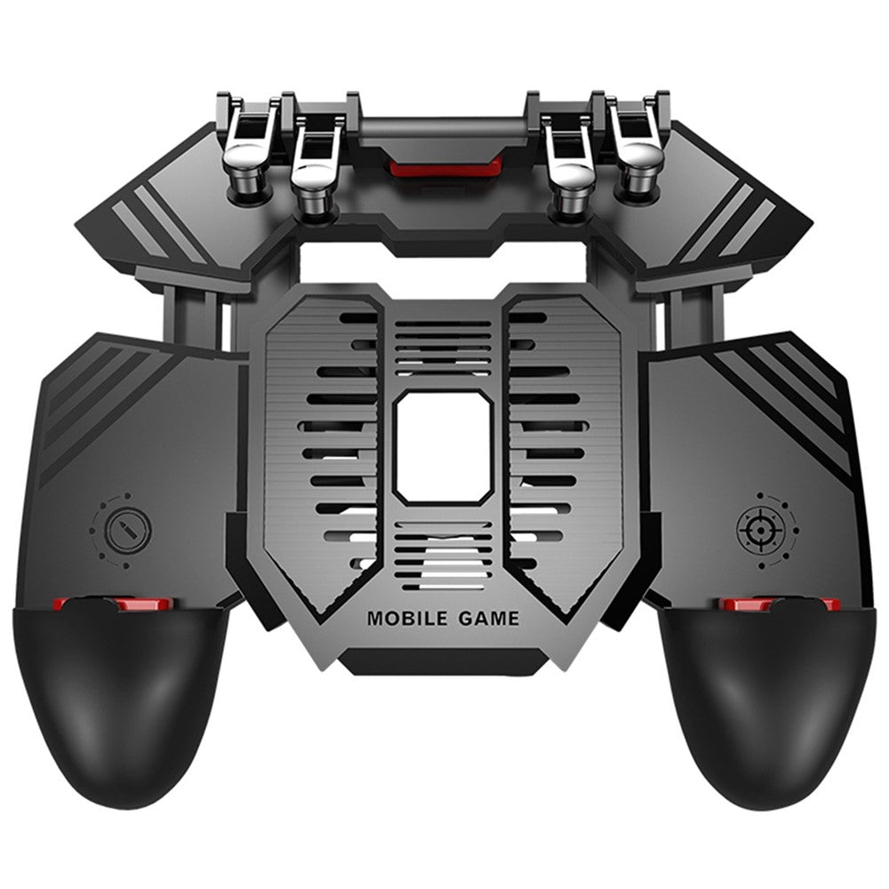 AK77 Mobile Game Controller PUBG Game Controller Gamepad with 6-Finger Gaming Trigger and Cooling Fan