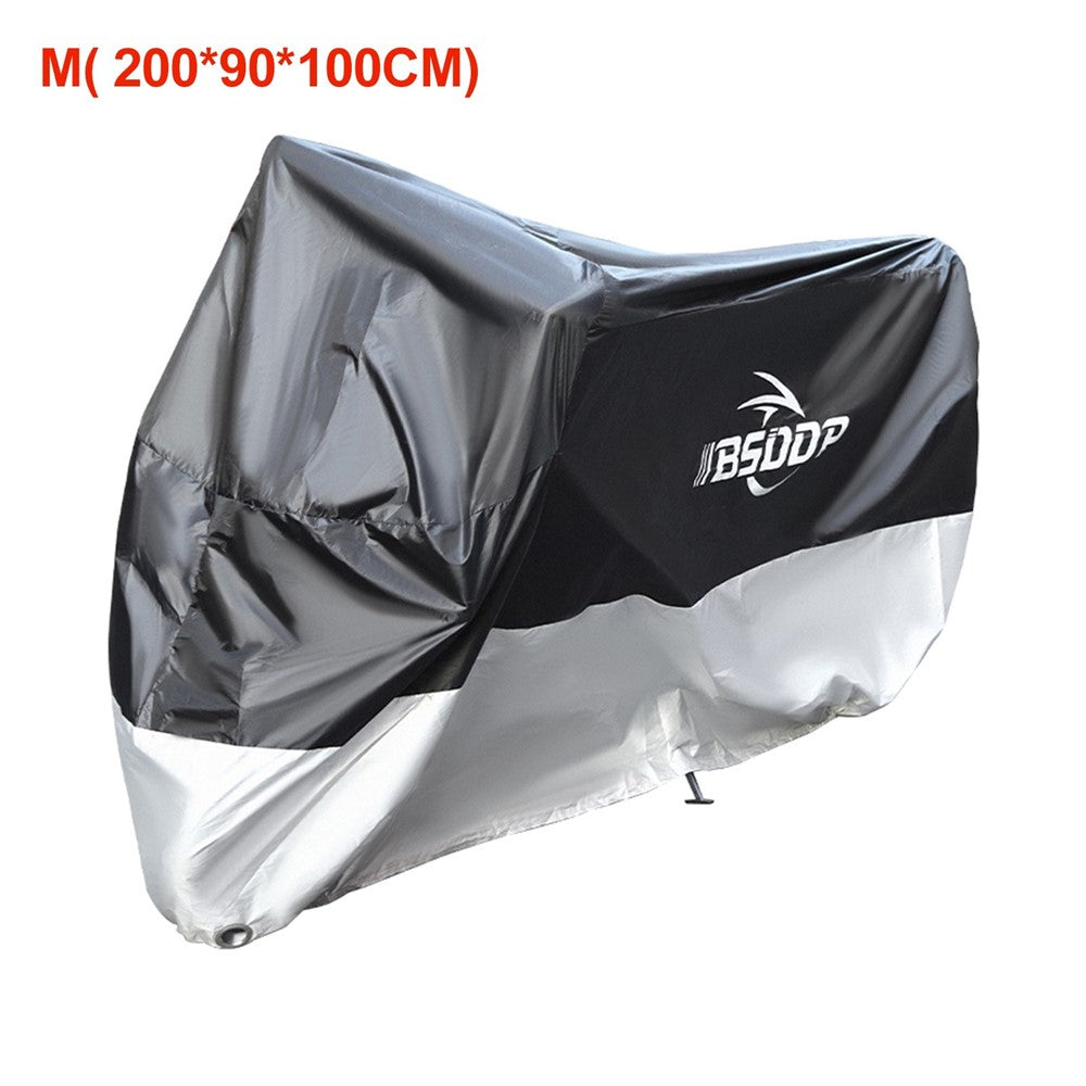 BSDDP 200x90x100cm Motorcycle Cover with Keyhole Oxford Cloth Waterproof Dustproof Motorbike Outdoor Protective Hood Cover